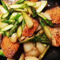 koodo's cooksnap of when they made 鮭とじゃがいもアスパラのガリバタ醤油.
