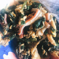 yuuuuuushi's cooksnap of when they made ほうれん草とカニカマ の卵とじ.