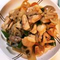 ふぁんちゅけ's cooksnap of when they made 鶏ももとレンコンのにんにくめんつゆ炒め☆.