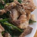 まーやん☆☆'s cooksnap of when they made サバ缶ほうれん草.