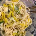 がぁる's cooksnap of when they made たくあんとお葱の和風クリームチーズパスタ.