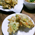 洋帆空羽's cooksnap of when they made セロリの葉とサツマイモのかき揚げ.