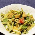 kurukurumin's cooksnap of when they made 水菜とはんぺんのゴマドレ風サラダ.