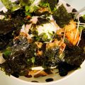 ★みーちゃんママ★'s cooksnap of when they made 簡単☆温玉&韓国のり乗せ納豆キムチパスタ.