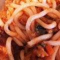 Eire's cooksnap of when they made 超 簡単 ミートソースうどん♡.