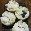 ameうめ's cooksnap of when they made 糀甘酒とさつまいもの3色蒸しパン.