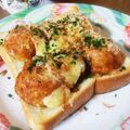 ばく★ちく's cooksnap of when they made たこ焼きトースト(●･Θ･●)♡.