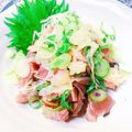 ☆３匹の子ぶた☆'s cooksnap of when they made おつまみ♡甘酢生姜とネギたっぷり鰹タタキ.