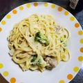 mayakira's cooksnap of when they made 牛乳で♡鶏と野菜の和風クリームスパゲティ.