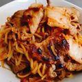 むにゅむにゅさん's cooksnap of when they made レンジで簡単★豚キムチ焼きそば.