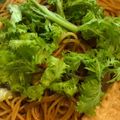 ♪でこ♪'s cooksnap of when they made ぴりうま！鶏肉と水菜のわさび醤油パスタ.