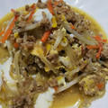 ユーロン's cooksnap of when they made もやしとひき肉の卵とじ★.