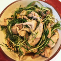 sara0802's cooksnap of when they made 豚こま切れ肉と豆腐と水菜のだし醤油炒め.