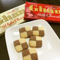koyumaman's cooksnap of when they made ホワイトチョコレートの紅白市松クッキー.