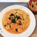 miwayon's cooksnap of when they made トマトジュースと牛乳でエビクリームパスタ.