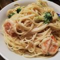 クックTLDS2A☆'s cooksnap of when they made 海老とブロッコリーのクリームパスタ.