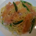 futamama's cooksnap of when they made アスパラと生ハムのパスタ.
