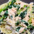 ☆みゃお☆'s cooksnap of when they made サーモンとほうれん草のクリームパスタ.
