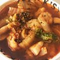 YUKIKI☆'s cooksnap of when they made 唐揚げ入りピリ辛スープ☆残り物リメイクに.