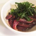 クックVNZV99☆'s cooksnap of when they made 鰤の血合のレバ刺し風.