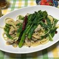 sakurakila's cooksnap of when they made アサリとナバナのペペロンチーノスパゲティ.