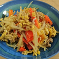 tukiyo★'s cooksnap of when they made もやしとひき肉の卵とじ★.