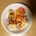 シロクマ♪'s cooksnap of when they made 電子レンジde豚キムチうどん.