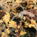 yuukaokd's cooksnap of when they made 豚ばら肉とほうれん草と玉子炒め.