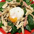3kids❁mama's cooksnap of when they made ほうれん草とキノコとベーコンのサラダ.