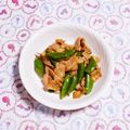 カレンガール's cooksnap of when they made スナップえんどうと豚肉のマヨ醤いため.