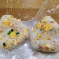 北京パンダ's cooksnap of when they made 炒り卵とベーコンのごちそうおにぎり.