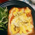 ぺったらこ☆'s cooksnap of when they made ふわふわ卵のチーズトースト.