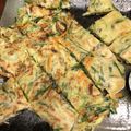 ルーブル美術館's cooksnap of when they made 青い部分消費❣ネギチーズチヂミ.