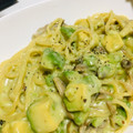 tumitumiki's cooksnap of when they made 豚肉切り落としで♡アボカドクリームパスタ.