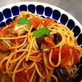 *neige*'s cooksnap of when they made あさりとなすのトマトパスタ.