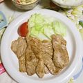 mmameco's cooksnap of when they made 豚肉の赤辛マヨネーズ焼き！.
