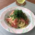 sktym0710's cooksnap of when they made 生ハムとシソのオイルパスタ.