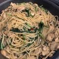 tonomi0201's cooksnap of when they made 牡蠣と春菊のオイル仕立てパスタ.