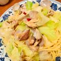 くーちなし's cooksnap of when they made 春キャベツtoあさりnoスープパスタ.