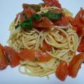 ♪チェブ♪'s cooksnap of when they made トマトと青じその冷製パスタ.