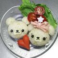 ☆ありか358☆'s cooksnap of when they made キャラ弁 ユニベアのホイップ＆パフィー.
