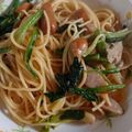 ごんべい君's cooksnap of when they made 舞茸ベーコンほうれん草の醤油パスタ.