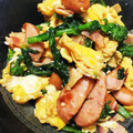 ♪さらまま♪'s cooksnap of when they made 菜花とベーコンとフワフワ卵の炒めもの.