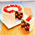 KateReon's cooksnap of when they made チェッカー柄のケーキ★サンセバスチャン.
