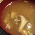 ばたみそーぱん☆'s cooksnap of when they made ✿エリンギとひき肉の味噌汁✿.