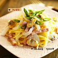 ついてるさとちゃん's cooksnap of when they made 焼そばで仕上げる！アサリのクリームパスタ.
