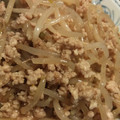 とろけい's cooksnap of when they made ひき肉ともやしの本だし炒め.