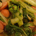 kam嫁's cooksnap of when they made 小松菜とソーセージのガーリック炒め.
