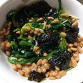 ユーロン's cooksnap of when they made 納豆 ほうれん草 しらす&韓国海苔で一品.