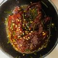 meechan_y's cooksnap of when they made 鯨の刺身のコチュジャン焼き肉のタレ和え.